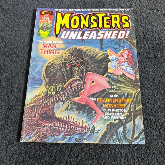 Monsters Unleashed! #5 April 1974 - Marvel Curtis Comics - Man-Thing - Vintage - Picture 1 of 9